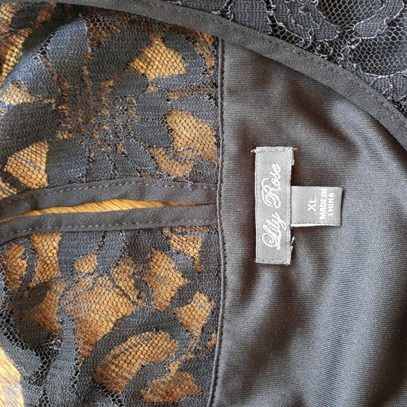Lily Rose black lace sleeveless dress xl - Picture 4 of 5